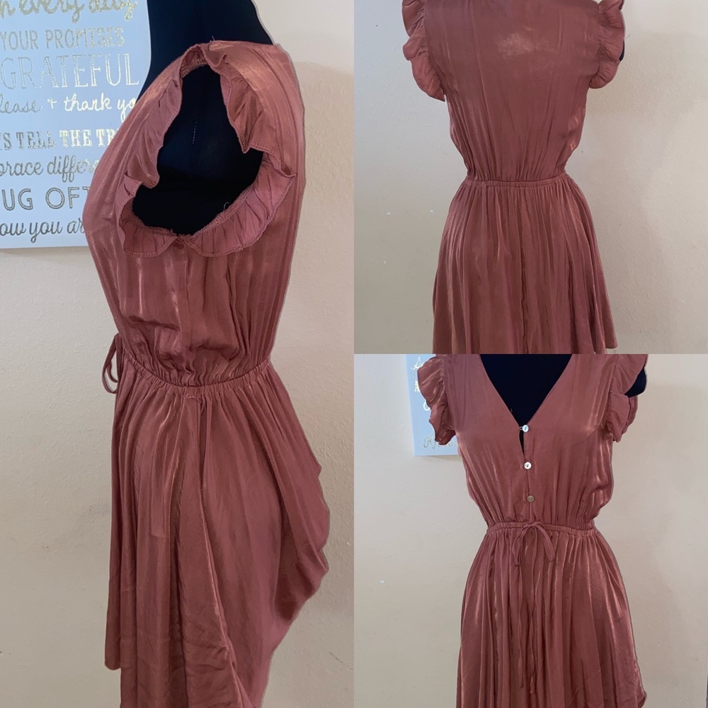 Deep mauve flutter blouse